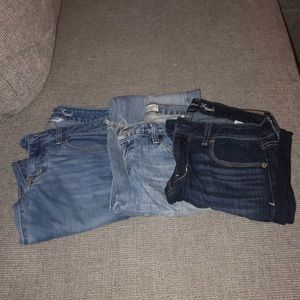 3 pairs of American Eagle jeans sz8 various styles